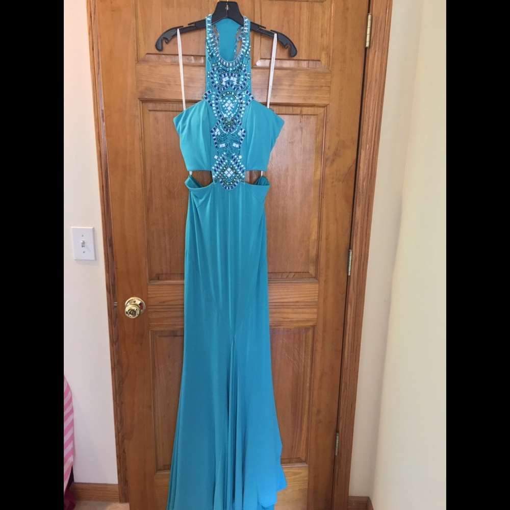 Rachel Allan blue dress - size 8
